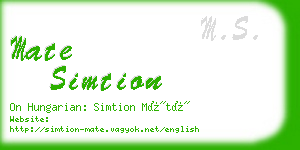 mate simtion business card